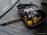 (R6) POULAN CHAINSAW; BLACK AND YELLOW POULAN PRO GAS POWERED CHAINSAW IN ORIGINAL POULAN CHAINSAW