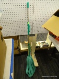 (R6) MOP; GREEN AND STAINLESS HANDLE MOP IN USED CONDITION.