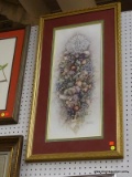 (R6) FRAMED FLORAL PRINT; FRAMED JANE ANDERSON PRINT SOWING ASSORTED FLOWERS IN A BOUQUET. DOUBLE