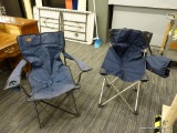 (R6) FOLDING CHAIRS; PAIR OF BLUE FOLDING CANVAS CAMPING CHAIRS. 1 IS IN THE ORIGINAL BAG. BOTH ARE