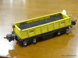 (R1) LIONEL TRAIN; YELLOW LIONEL GONDOLA TRAIN CAR, ONE OF THE SIDES LIFTS UP. MODEL NO. 3652. SC