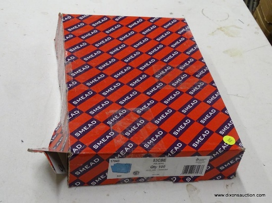 SMEAD FOLDERS; 100 PACK OF BLUE SMEAD LEGAL SIZE FOLDERS. ITEM NO. 53CBE.