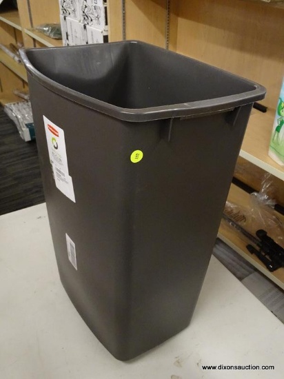 RUBBERMAID RECYCLING BIN; RUBBERMAID INDOORS 12.5 GALLON BLACK RECYCLING BIN.
