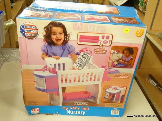 TOY NURSERY; AMERICAN PLASTIC TOYS INC. "MY VERY OWN NURSERY" TOY NURSERY. MEASURES 33 IN X 11.5 IN