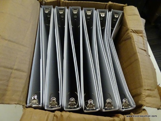 LOT OF CARDINAL BINDERS; 12 PACK OF 1 IN, 3 RING BINDERS WITH A WHITE EXTERIOR. COMES IN DAMAGED