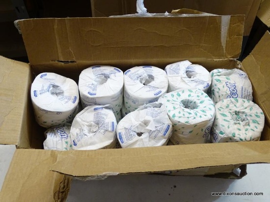 SCOTT TOILET PAPER; 20 ROLLS OF 550 SHEET, 2-PLY BATHROOM TISSUE. COMES IN AN OPENED/DAMAGED BOX.
