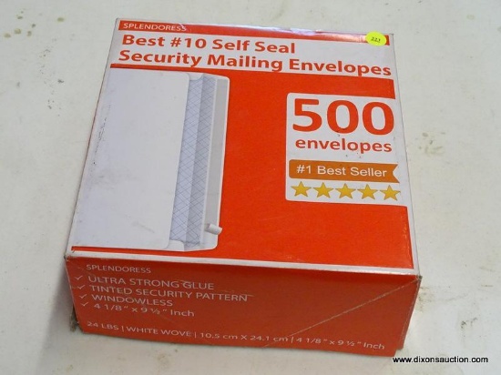 BOX OF ENVELOPES; SPLENDORESS BOX OF 500 WHITE ENVELOPES WITH ULTRA STRONG GLUE, TINTED SECURITY