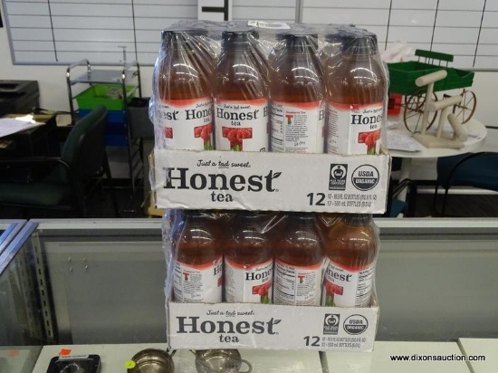 HONEST TEA RASPBERRY TEA; HONEST TEA ORGANIC FAIR TRADE RASPBERRY TEA. GLUTEN FREE. 16.9 FL. OZ, 2 -