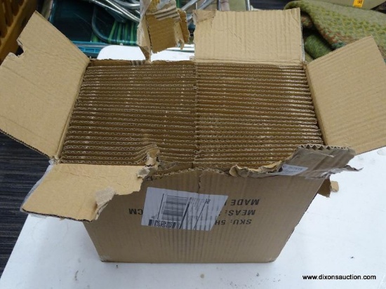 BOX OF CARDBOARD BOX; 25 PIECE BOX OF 6 IN X 6 IN SMALL SHIPPING CARDBOARD BOXES. 4 BOXES HAVE MINOR
