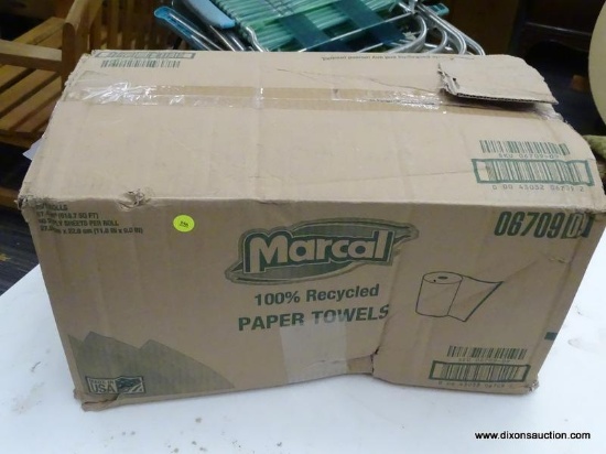 MARCAL RECYCLED PAPER TOWELS; MARCAL 15 ROLLS OF 60 2 PLY SHEET TOILET PAPER ROLLS. COMES IN DAMAGED