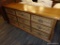 (R2) CHEST OF DRAWERS; WOODEN CHEST OF DRAWERS WITH 3 ROWS OF 3 DOVETAIL DRAWERS WITH BRACKET