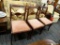 (R3) SET OF 3 CHAIRS; SET OF 3 SQUARE BACK SIDE CHAIRS WITH PINK UPHOLSTERED SEATS. ALL ARE IN VERY