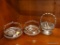 (R1) LOT OF GLASS BOWLS WITH SILVER PLATE RIMS; 3 PIECE LOT OF GLASS BOWLS WITH SILVER PLATE RIMS
