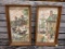 (R4) PAIR OF COLONIAL PAINTINGS; FIRST PAINTING DEPICTS A MAN AND A WOMAN TALKING ON A PIER WITH A