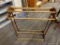 (R4) QUILT RACK; WOODEN QUILT/BLANKET RACK WITH CLOUD SHAPED SIDES. HAS 4 QUILT HANGING POLES AT THE