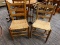 (R5) CHAIRS; PAIR OF WOODEN LADDER BACK CHAIRS WITH A WOVEN CANE BOTTOM. HAS 2 BOX STRETCHERS.