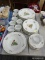 (R5) LOT OF CHRISTMAS CHINA; 33 PIECE LOT OF HOLIDAY HOSTESS CHINA BY TIENSHAN WITH GOLD TRIM TO