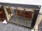 (R6) FIREPLACE DOOR SCREEN; CAST IRON AND BRASS FIREPLACE SCREEN WITH 2 SLIDING GLASS DOORS. IS IN