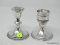 (SHOW) LOT OF STERLING CANDLE HOLDERS; PAIR OF STERLING 4 IN TALL 