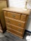 (R1) CHEST OF DRAWERS; BROWN PAINTED WOODEN 4 DRAWER CHEST OF DRAWERS WITH METAL BATWING PULLS. SITS