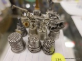 (R2) LOT OF THIMBLES; 12 PIECE LOT OF COLLECTIBLE METAL THIMBLES TO INCLUDE ANIMAL THIMBLES, MICKEY