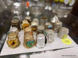 (R2) LOT OF THIMBLES; 18 PIECE LOT OF COLLECTIBLE METAL THIMBLES FROM DIFFERENT CITIES, STATES, AND