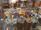(R2) DISNEY SMURF WATER GLASSES; 10 PIECE LOT OF DISNEY SMURF COLLECTIBLE WATER GLASSES TO INCLUDE 3