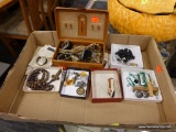 (R2) BOX OF JEWELRY; BOX OF ASSORTED RELIGIOUS JEWELRY AND A SMALLER BOX OF JEWELRY.