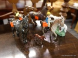(R3) HORSE LOT; INCLUDES 7 TOTAL PIECES. 1 IS BRONZE, 1 IS COPPER, 3 ARE CAST IRON (1 MADE IN