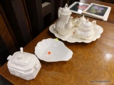 (R4) LOT OF PORCELAIN CHINA; 7 PIECE LOT OF WHITE JAPANESE PORCELAIN DINNERWARE TO INCLUDE A SCALLOP