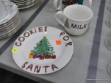 (R5) MILK AND COOKIES PLATE; CHRISTMAS MILK CUP AND COOKIE PLATE FOR SANTA! PERFECT FOR THE UPCOMING