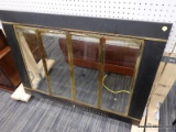 (R6) FIREPLACE DOOR SCREEN; CAST IRON AND BRASS FIREPLACE SCREEN WITH 2 SLIDING GLASS DOORS. IS IN