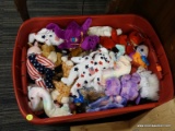 (R6) BOX OF BEANIE BABIES; TUB FULL OF ASSORTED, UNRESEARCHED BEANIE BABIES IN MINT CONDITION. BOX