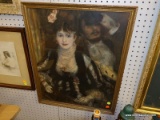(R6) FRAMED PRINT; DEPICTS A MAN AND WOMAN FROM THE EARLY 1900'S IN FANCY CLOTHES APPEARING TO BE