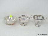 (SHOW) LOT OF STERLING BOWLS; 3 PIECE LOT OF STERLING TO INCLUDE A 3 IN TALL SUGAR BOWL REINFORCED