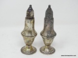 (SHOW) STERLING SALT AND PEPPER SHAKER; PAIR OF MATCHING, WEIGHTED AMC STERLING SALT AND PEPPER