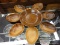 (R2) WOODEN BOWLS; 8 PIECE LOT OF WOODEN BOWLS TO INCLUDE A LARGER BOWL AND 7 SMALLER EGG SHAPED