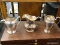 (R2) LOT OF SILVER-PLATE PITCHERS; 3 PIECE LOT OF SILVER-PLATE WATER PITCHERS. MEASURES 9.5 IN, 9