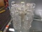 (R3) LOT OF GLASS DECANTERS; 5 PIECE LOT OF DECANTERS WITH STOPPERS. 3 MEASURE 7 IN TALL AND 2