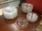 (R3) LOT OF CLEAR GLASS CHINA; 40 PIECE LOT OF CLEAR GLASS CHINA WITH ETCHED RIMS TO INCLUDE 1