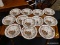 (R3) JOHNSON BROS THANKSGIVING PLATES; 12 PIECE LOT OF JOHNSON BROS ENGLAND BARNYARD KING DINNER