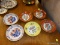 (R3) CANTONWARE ASHTRAYS; 6 PIECE LOT OF MATCHING HONG KONG CANTONWARE WITH HAND PAINTED PORCELAIN