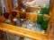 (R4) LOT OF COLORED GLASSES; 6 PIECE LOT OF COLORED GLASSES TO INCLUDE 2 EMERALD WATER GOBLETS, AN