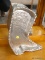 (R4) BOOT BOWL; GOLAN METAL BOOT SHAPED BOWL WITH 4 BALL STUD FEET. MEASURES 13 IN X 11 IN.