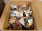 (WALL) BOX LOT OF SEWING SUPPLIES; INCLUDES PINS, PIN-CUSHIONS, BUTTONS, THREAD, AND MORE!