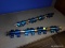 (BWALL) SET OF ROCKER ARMS; SET OF 2 BLUE AND STAINLESS STEEL HEAVY DUTY ROLLER ROCKER ARMS. UNSURE