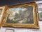 (BWALL) FRAMED OIL PAINTING; BEAUTIFUL LANDSCAPE SHOWING A PATH THROUGH A FOREST WITH A POND AND