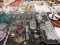 (TABLE) LOT OF ASSORTED GLASSWARE; LOT INCLUDES 6 VASES, GLASS ASHTRAYS, 4 BALL DRINKING MASONS,