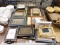 (TABLE) LOT OF ASSORTED PICTURE FRAMES; 30 PIECE LOT OF PICTURE FRAMES MADE FROM DIFFERENT MATERIALS