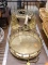 (TABLE) BRASS LOT; 5 PIECE LOT OF BRASS ITEMS TO INCLUDE 2 BOOKENDS, A CANDLE STICK HOLDER WITH
